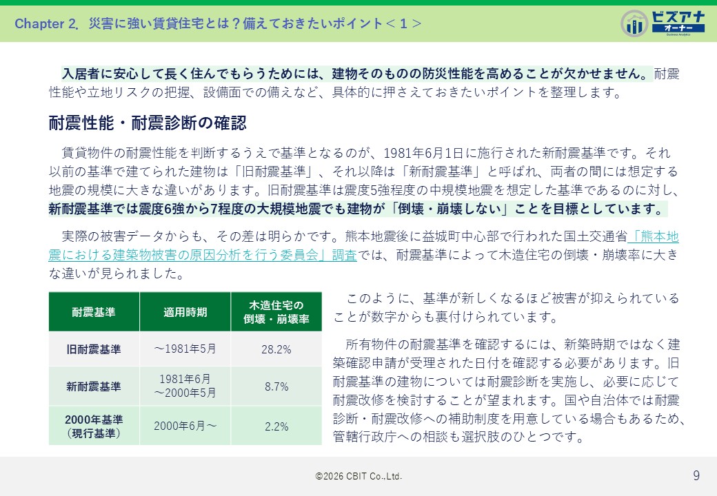 災害に強い賃貸住宅づくり – 入居者に選ばれる物件の防災対策とは –のイメージ写真